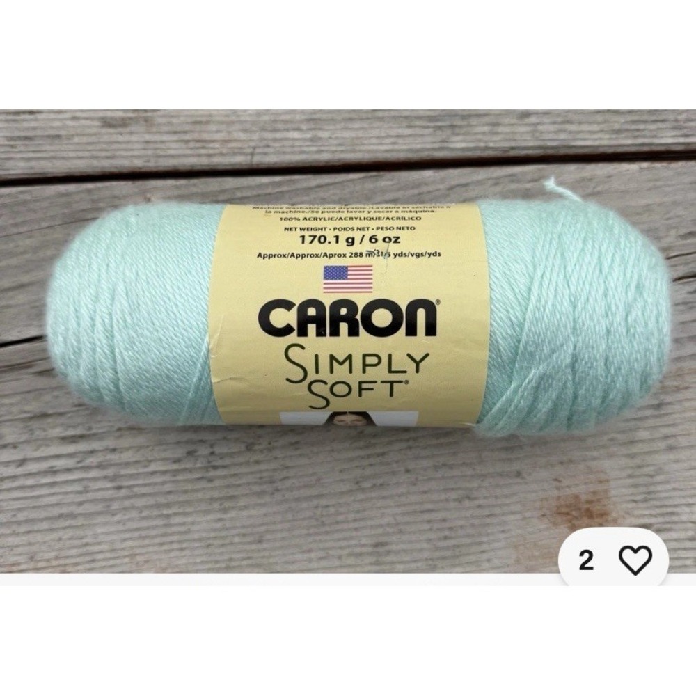 Caron Simply Soft Medium Weight Acrylic Yarn - 1 Skein Color Soft Green #9739